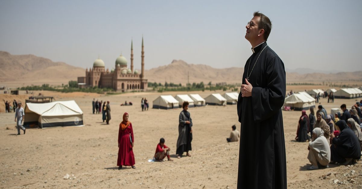 A somber yet dignified depiction of Afghan refugees in crisis, highlighting the absence of supernatural hope in a humanitarian context.