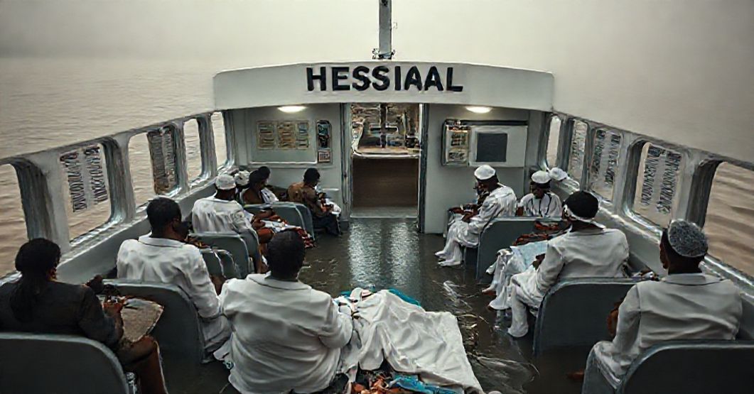 Hospital boat named after conciliar figure in the Amazon with doctors and nurses attending to indigenous patients.