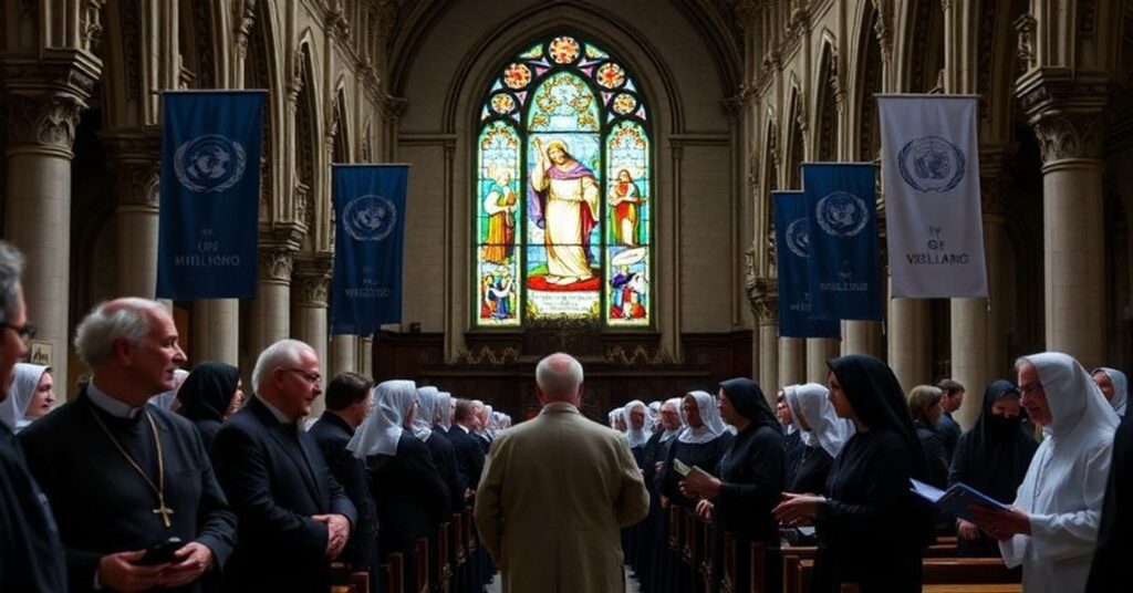 A solemn anti-trafficking conference in a traditional Catholic church setting, exposing the naturalistic apostasy of the conciliar sect.