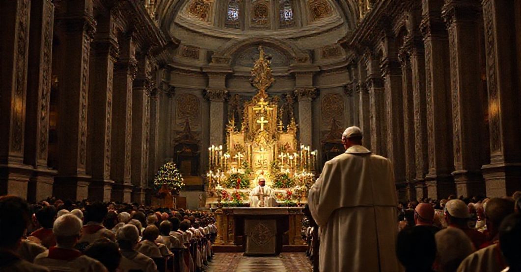 Antipope Leo XIV delivers a modernist Christmas homily in St. Peter's Basilica, 2025.