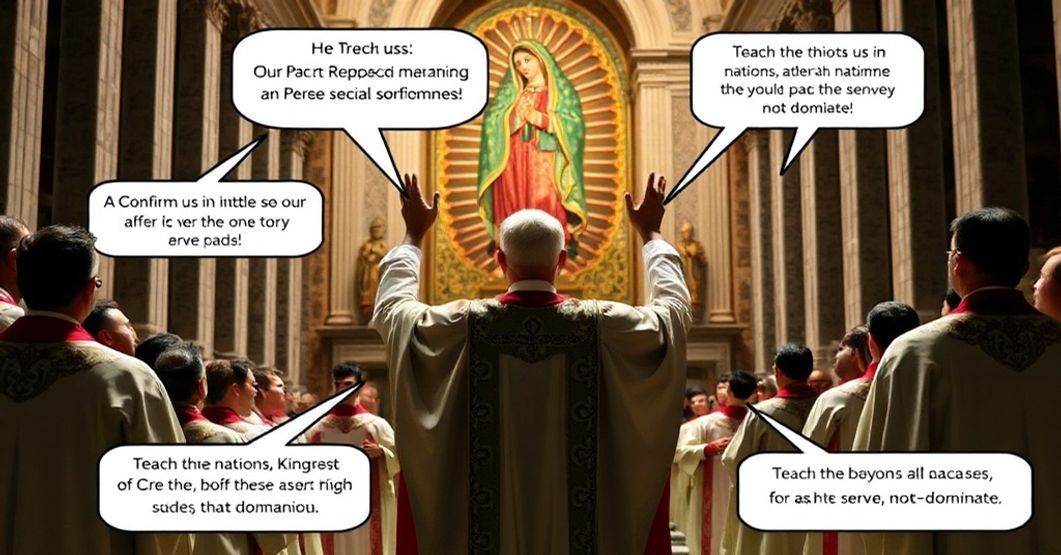 Antipope Leo XIV presides over a syncretic ceremony in St. Peter's Basilica, invoking Our Lady of Guadalupe while avoiding Catholic doctrine.
