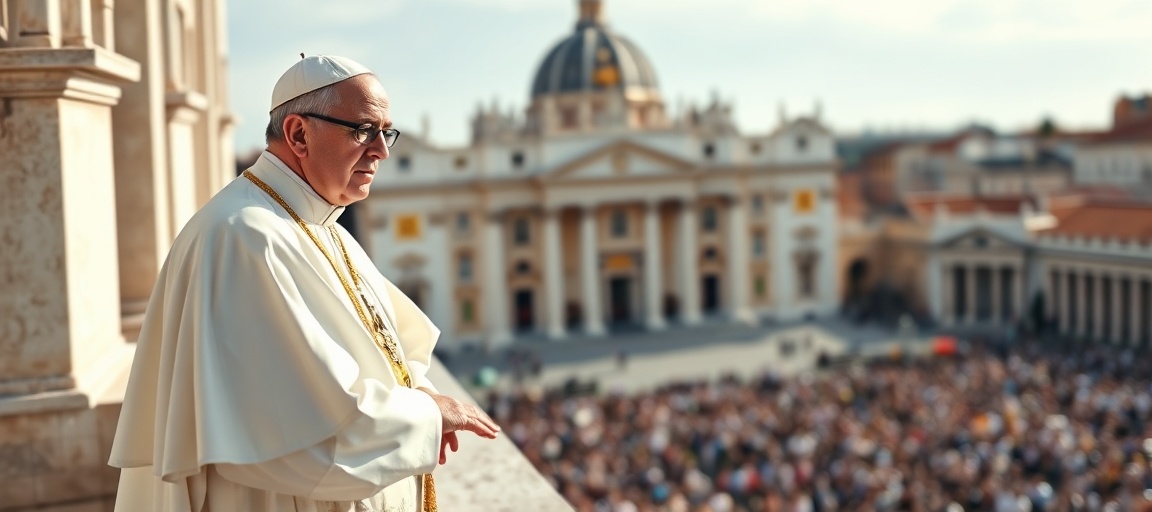 Antipope Leo XIV (Robert Prevost) delivers a hollow Angelus address in St. Peter's Square, devoid of Christ's royal authority, representing the apostasy of the conciliar sect and the betrayal of Quas Primas