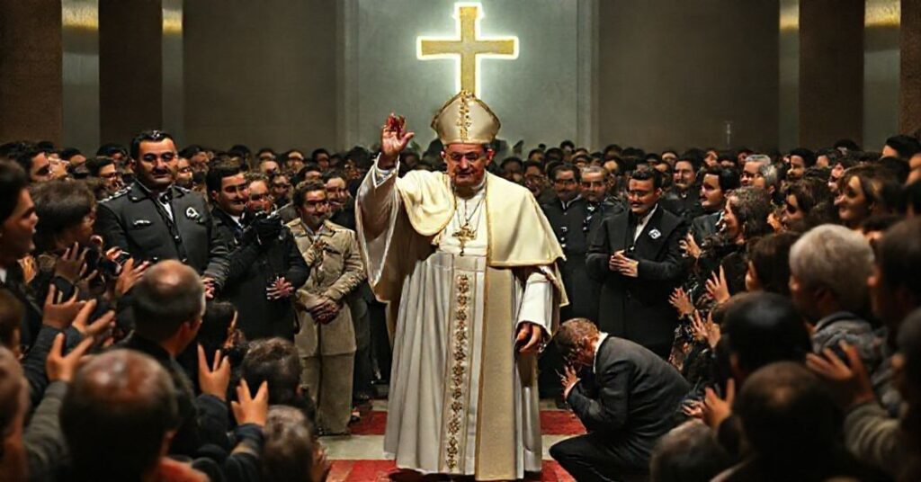 Antipope Leo XIV poses with UN peacekeepers and emotional crowds in Beirut, Lebanon, December 2025.