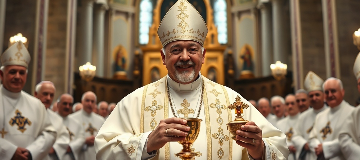 Antipope Leo XIV Sanctifies Masonic America: A Pantomime of Apostasy Robert Prevost alias Pope Leo XIV performing a sacrilegious Eucharistic procession at the National Shrine of the Immaculate Conception while blessing the Masonic American republic during the National Eucharistic Pilgrimage