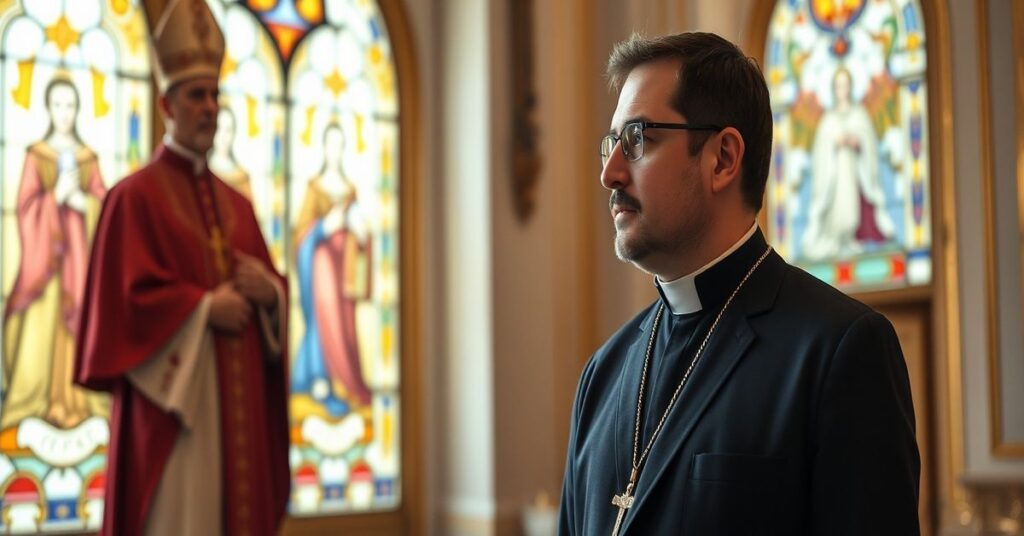 Father Edgard Iván Rimaycuna, personal secretary to antipope Leo XIV, in the Vatican's Apostolic Palace.