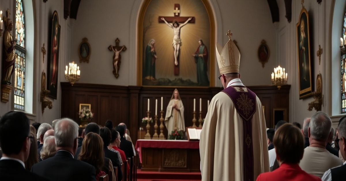 Archbishop Socrates Villegas delivering a Good Friday homily in a traditional Catholic church.