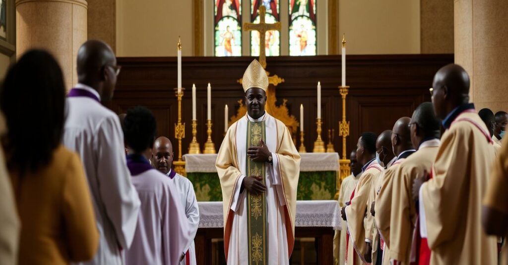A solemn Chrism Mass in Arusha Cathedral 2026 with Archbishop Isaac Amani emphasizing naturalism over supernatural priesthood