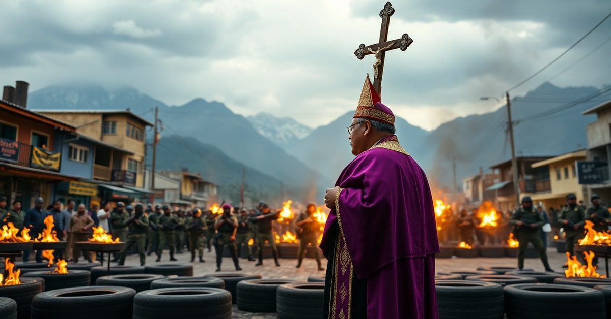 Catholic bishop confronts violent protests in Bolivia over fuel subsidy crisis under stormy Andes mountains
