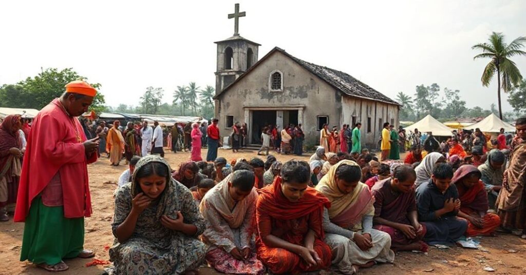 Cardinal Czerny in Bangladesh refugee camp distributing aid without sacramental focus