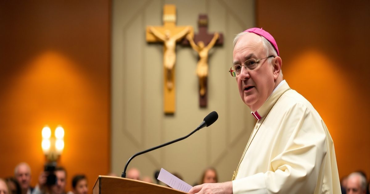 Cardinal Pietro Parolin speaking at a conference on organ donation and charity in Rome's Bambino Gesù Pediatric Hospital.