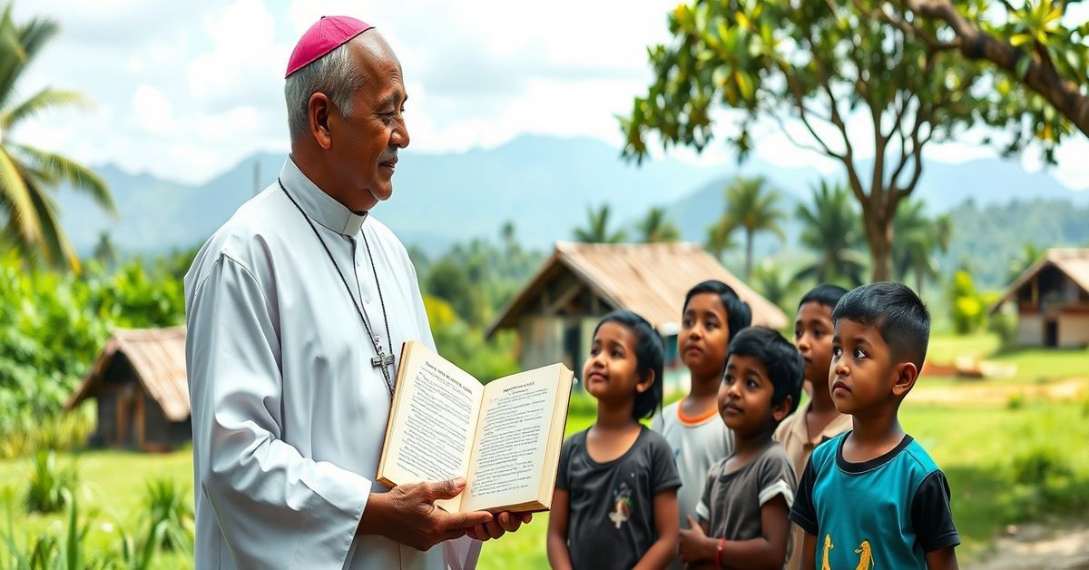 Catholic Evangelization Through Language Preservation in Bangladesh Catholic priest teaches Indigenous children in Bangladesh using their native language for evangelization.
