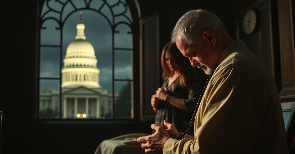 A Catholic father and mother pray in despair over their lost child's empty bed amid state betrayal of parental rights