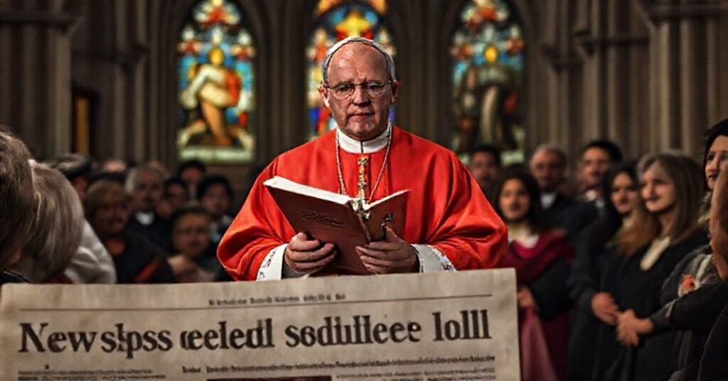 Catholic bishop addressing laity in cathedral against assisted suicide law signed by Governor Hochul.