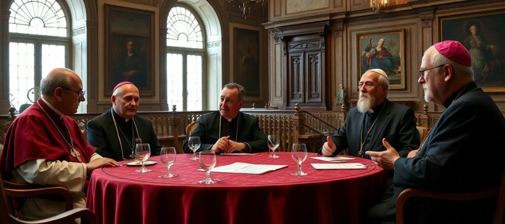 Bishops of COMECE meet antipope Leo XIV to discuss Masonic "Rethinking Europe" project in Vatican hall.