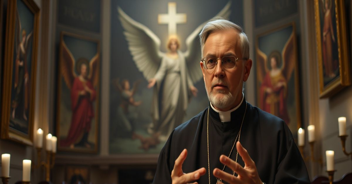 Bishop Varden's Naturalistic Angelology - A Conciliar Deviation Bishop Erik Varden delivering a Lenten reflection on 'God's Angels' in a Vatican chapel, highlighting the doctrinal deviations in naturalistic angelology.