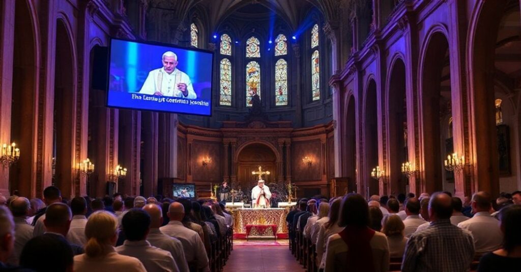 St. Elizabeth's Cathedral in Košice desecrated by a modernist DJ concert during a Mass celebrated by false clergy.