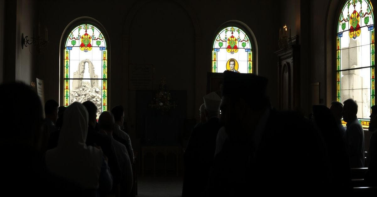 A somber Easter prayer service in a Syrian Catholic church after an attack on Al-Suqaylabiyah
