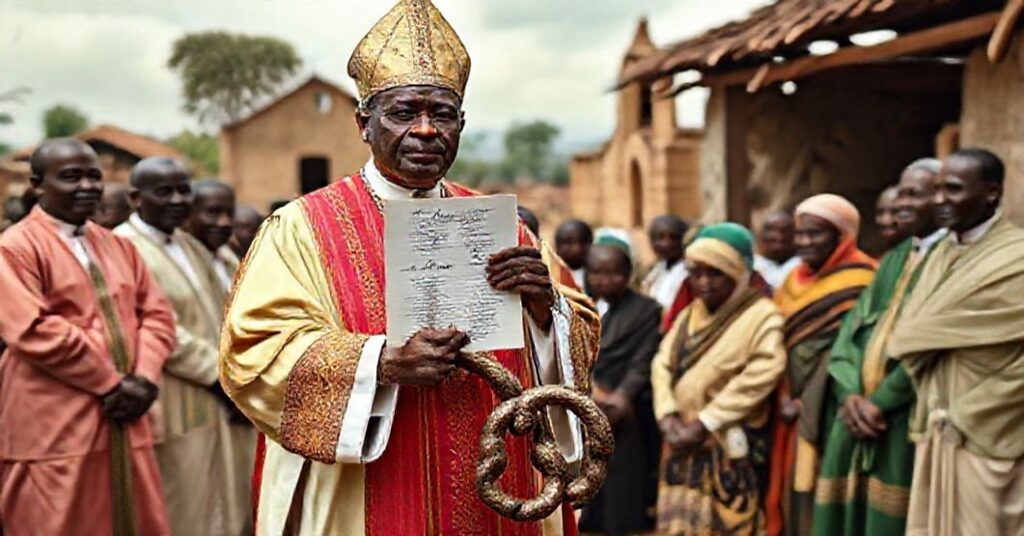 Catholic bishop denouncing false Jubilee Year 2025 debt relief in Africa, emphasizing Christ's Social Reign over secular solutions.
