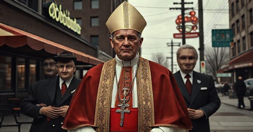 Portrait of false pope Robert Prevost ('Leo XIV') with family in Chicago neighborhood.