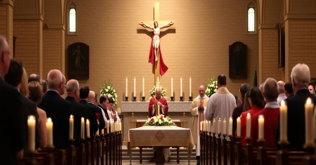 A traditional Catholic funeral Mass for Deacon John Zak at St. Peter's Church in Omaha, highlighting the spiritual void of the post-conciliar sect.