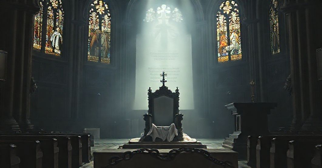 A solemn Catholic scene depicting the subversion of Christ's Social Reign by Modernists.