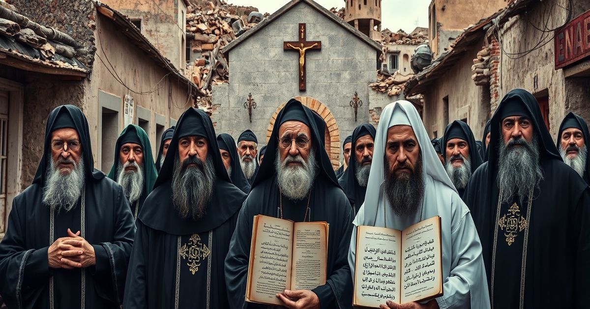Lebanese Christians standing firm in their war-torn homeland, refusing to flee despite the destruction around them.