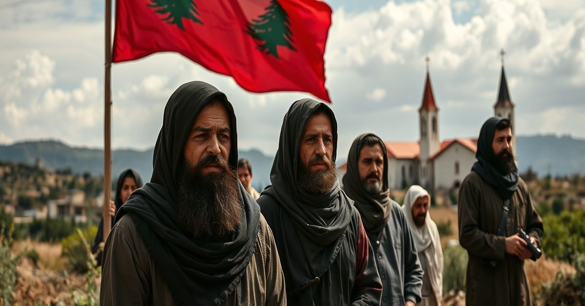 Christian villagers in southern Lebanon standing steadfast in their faith amid war, with church bells ringing as a warning signal.