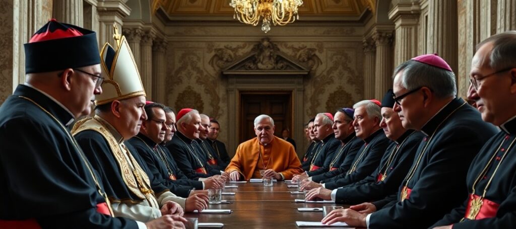 Leo XIV meets with Irish Taoiseach Micheál Martin in Vatican's Apostolic Palace, symbolizing the diplomatic theater masking Ireland's spiritual ruin.