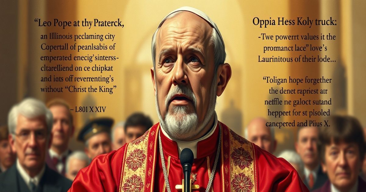 Antipope Leo XIV delivering a Modernist sermon during Holy Week to the Illinois Municipal League