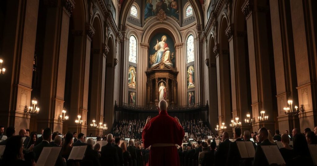Concert of Mozart's Requiem in the Basilica of Saint Mary Major by Warsaw Chamber Opera under conductor Adam Banaszak.