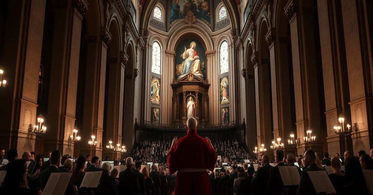 Concert of Mozart's Requiem in the Basilica of Saint Mary Major by Warsaw Chamber Opera under conductor Adam Banaszak.