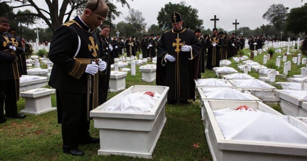 A solemn Catholic burial ceremony for indigent babies in New Orleans, highlighting theological concerns and doctrinal oversight.