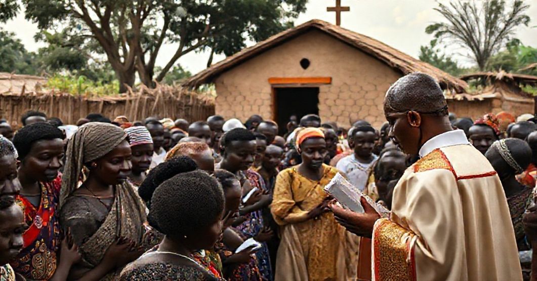 A reverent Catholic confirmation ceremony in Nigeria, highlighting faith amidst societal decay.