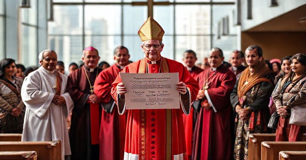 New York Bishops' Immigration Statement Reveals Apostate Church's Betrayal Conciliar bishops led by Timothy Dolan issuing a joint statement on immigration in a modern church setting