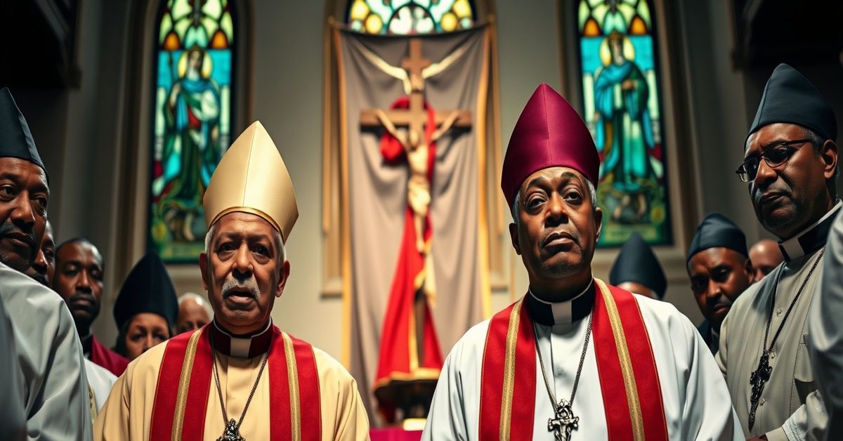 Solemn Catholic bishops in Papua New Guinea reflecting on the failed amendment declaring the nation Christian.