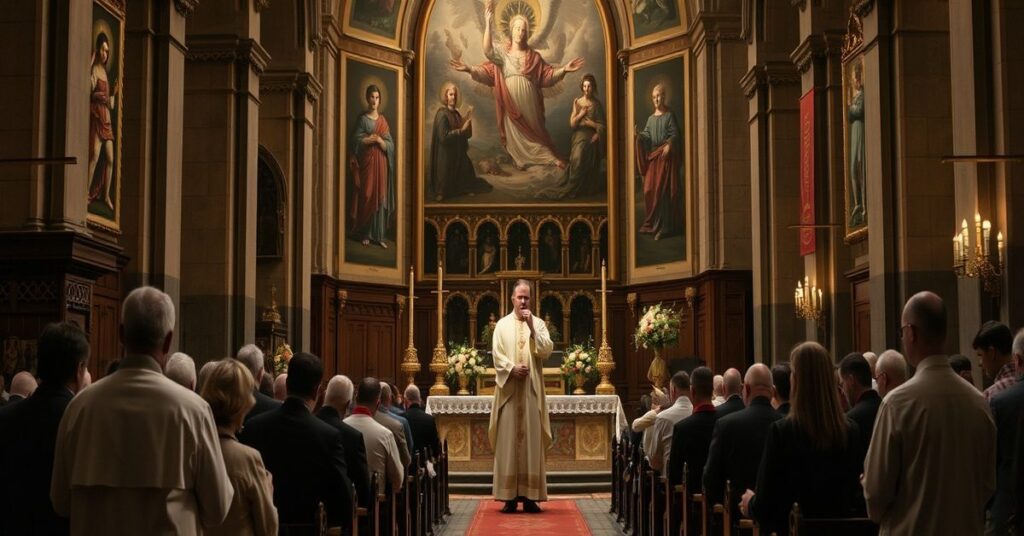 A traditional Catholic Quinquagesima Mass celebrated during the sede vacante era, highlighting the urgency to reject conciliar apostasy and uphold true faith.