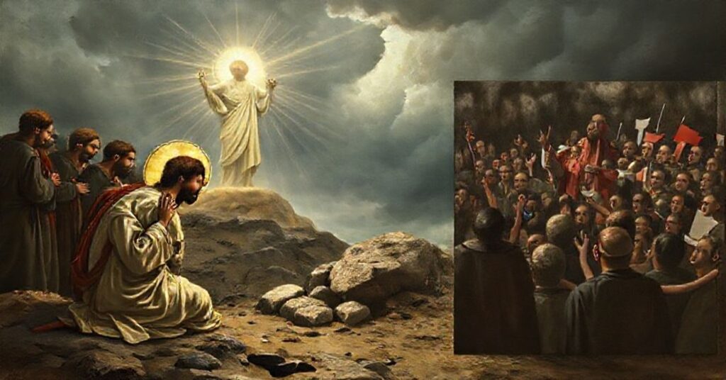 Saint Stephen's martyrdom depicted with traditional Catholic reverence contrasts the conciliar sect's modernist distortion.