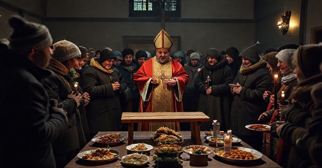 A solemn Christmas gathering in Košice, Slovakia, where Archbishop Bernard Bober celebrates Mass without a Nativity scene.