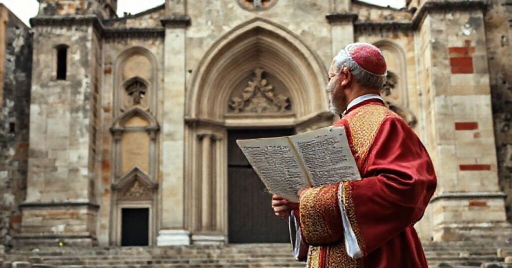 A traditional Catholic bishop in solemn reflection on the betrayal of Nicaea's purpose by ecumenical compromise in 2025.