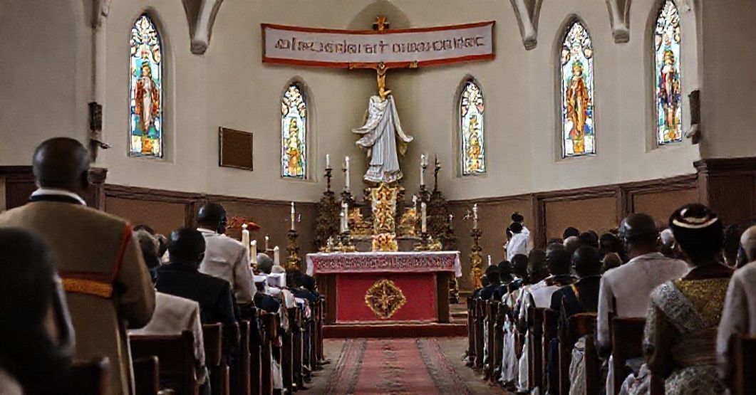 Solemn Catholic Mass in Tanzania emphasizing Christ's Kingship and divine justice.