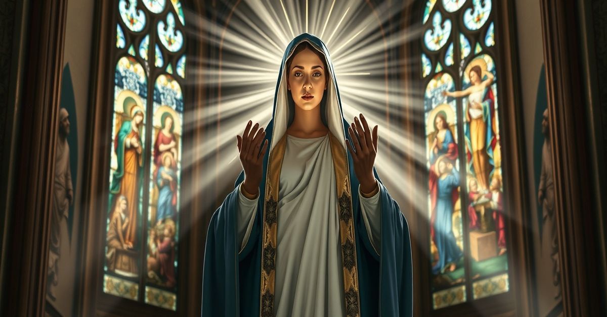 The Assault on the Queenship of Mary: A Catholic Perspective Blessed Virgin Mary depicted as Co-redemptrix and Mediatrix in a traditional Catholic church setting.