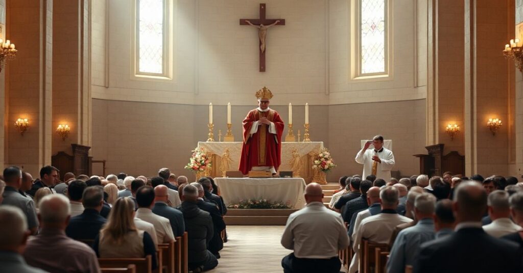 Traditional Catholic High Mass contrasted with modernist conciliar liturgy, highlighting the sacredness of true worship.