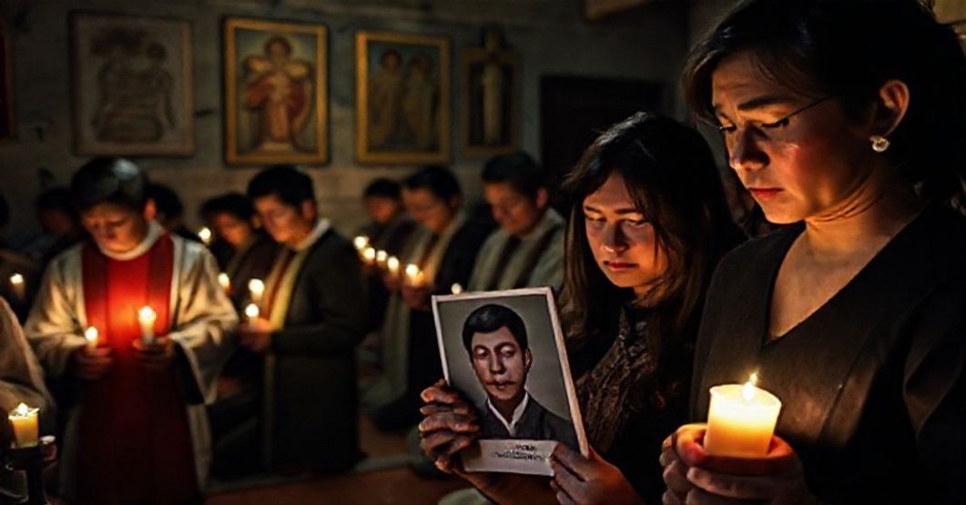 A solemn underground Catholic vigil in China with faithful praying under persecution.