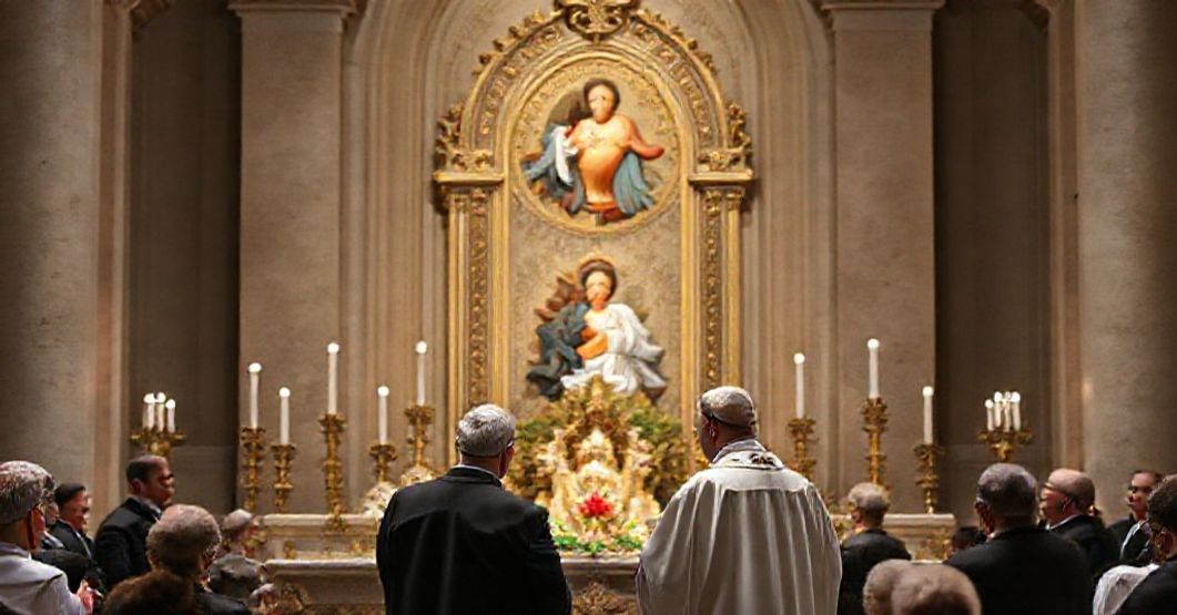 US Bishops and political figures at a 2026 consecration ceremony to the Sacred Heart of Jesus, reflecting theological compromise and modernist influence.