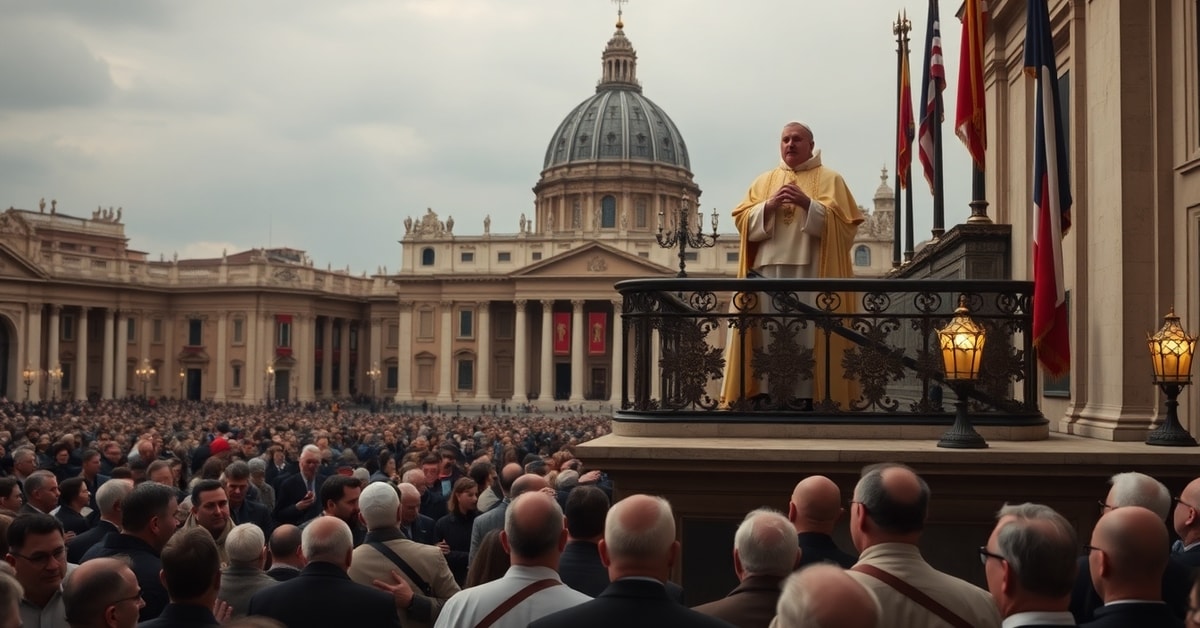 Usurper Leo XIV's Angelus Address - A Grace Without Truth Usurper Robert Prevost as Leo XIV delivers an Angelus address in St. Peter's Square, promoting a grace devoid of truth and conversion.