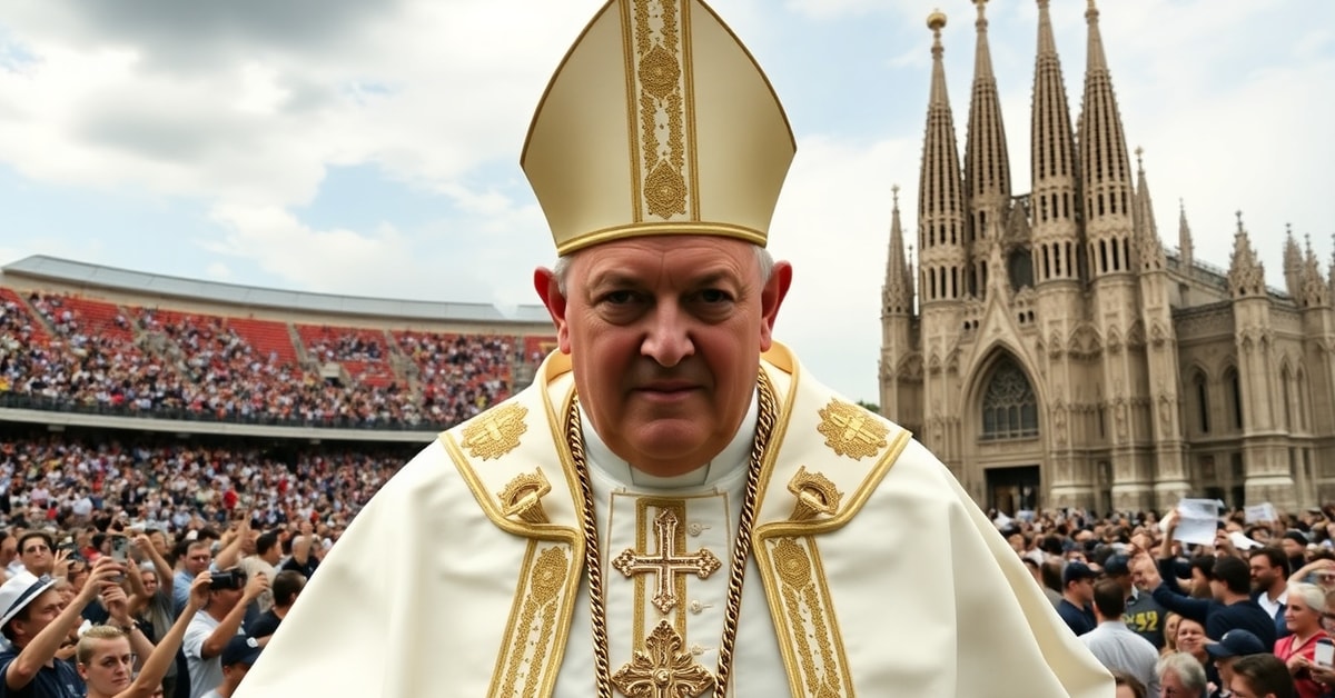 A critical depiction of the usurper Leo XIV's activities in Barcelona, exposing the bankruptcy of Conciliar Catholicism.