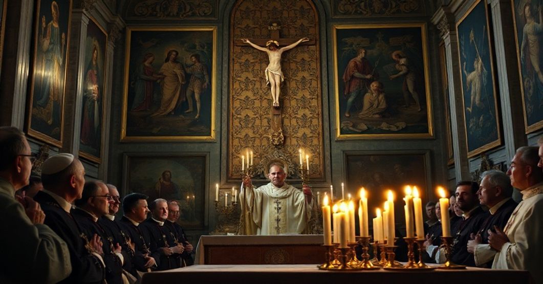 Fr. Roberto Pasolini delivering a controversial Advent sermon in the Vatican's Apostolic Palace to "Pope" Leo XIV and the Roman Curia.