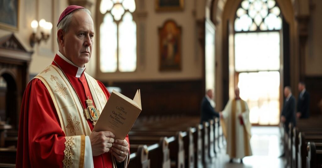 Traditional Catholic priest holding Quas Primas encyclical looks disapprovingly at 'Pope Leo XIV' meeting Governor General of Canada