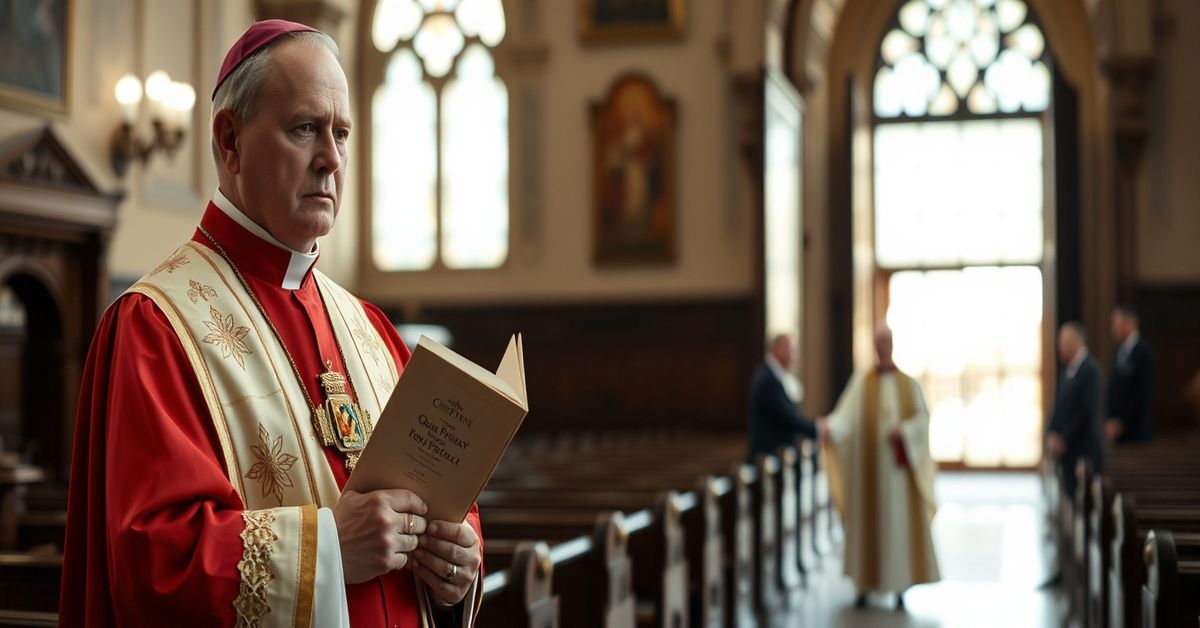 Traditional Catholic priest holding Quas Primas encyclical looks disapprovingly at 'Pope Leo XIV' meeting Governor General of Canada