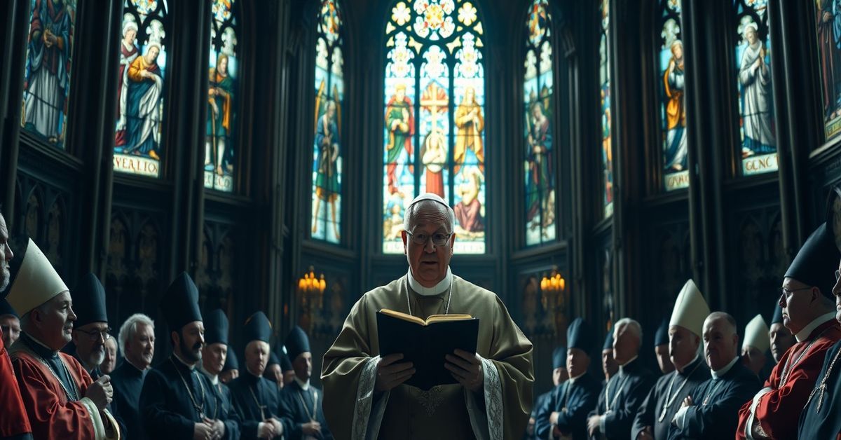 Archbishop Josef Grünwidl delivers a heretical sermon in a Catholic cathedral, denying Christ's Kingship and subverting canon law.